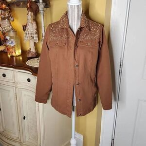 Dream Jeannes by Quaker factory tan jacket women's size Small